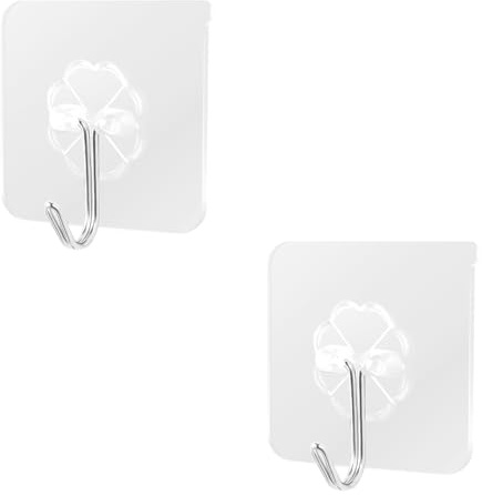 Qrity 10 Stück Haken Selbstklebend, Wand Klebehaken Transparent, für Küchen, Badezimmer, Schlafzimmer und Andere Bereiche