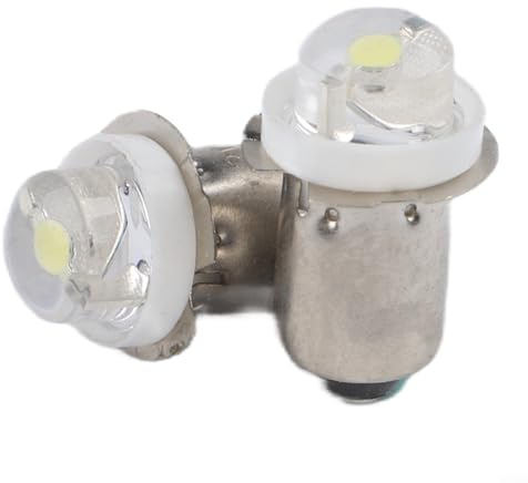 Sawhamale 2 Pack P13.5S LED Replacement Bulb 3V 4.5V 6V 0.5W 6000K White Light for Flashlight Lantern Torch Silver Base(3V)