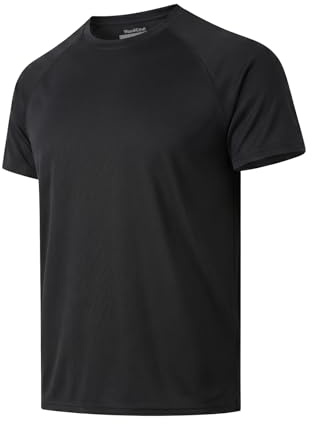 VanKee T-Shirts à Manches Courtes pour Homme Tee Shirt Sport Respirant Séchage Rapide Col Rond Courir Fitness T-Shirt Ultra Doux Stretch Fonctionnels Haut pour Gym Basket-Ball Football Cyclisme