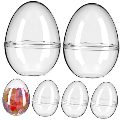 BESPORTBLE 6 Pièces Oeuf Plastique Transparent à Remplir Taille Moyenne, Boîte