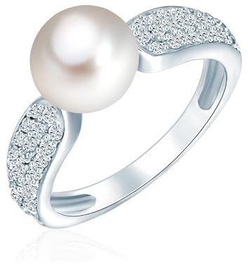 Valero Pearls Anillo de perlas para Mujer Plata de ley 925