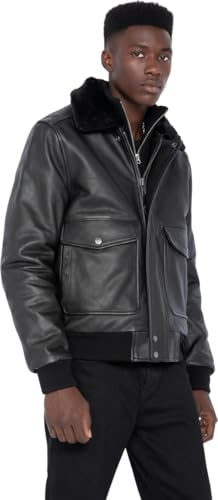 Schott NYC Jacka för män, Svart (Anthic Black 90), L