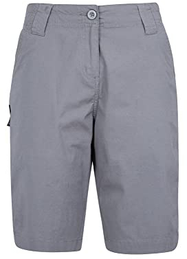 Mountain Warehouse Coast Stretch Womens Shorts - Lightweight 4 Way Stretch Short Pants, Easy Care Ladies Trousers - for Travelling & Outdoors Grey Women's Size 8