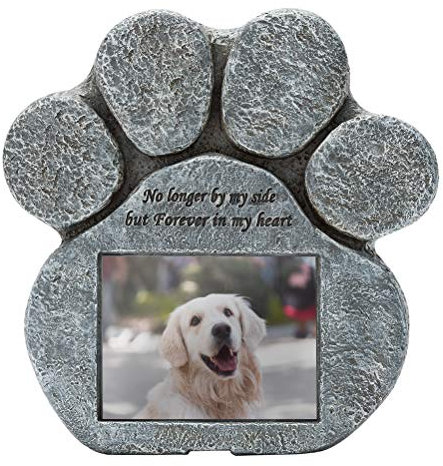 EXPAWLORER - Piedra Conmemorativa para Mascotas con Marco de Fotos y Poema de simpatía, conciertos de pérdida de Mascotas en el jardín, Patio Trasero, Marcador Tumba para Perros y Gatos