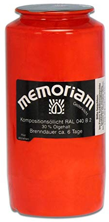 Grabkerze Memoriam Nr. 73, rot, 6 Tage Brenndauer, Aeterna Stück Kerzen 20 Kerzen