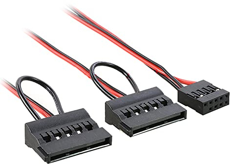 Aukson D61 Motherboard Stromkabel Adapter 9-Pin Header auf 2x SATA 9-Pin Buchse, 1-auf-2 Verlängerungs-Hub Splitter