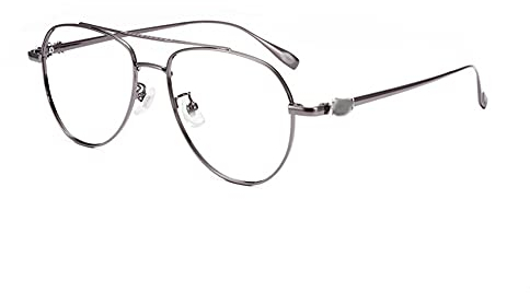 EYEphd Retro Reine Titan-Progressive multifokale Lesebrille, 1,56 asphärische Harzlinse Anti-Blau Lichtleser Vergrößerung +1.0 bis +3.0,Grau,+1.75