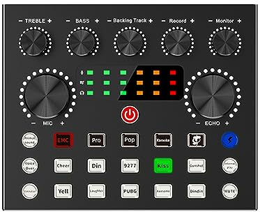 DJ Mixer Sound Card,Dual Channel Multifunctional Sound Mixer Kit,Live Sound Card Professional Audio Mixer Sound Board,PC Recording Vlog Living Broadcast Live Streaming