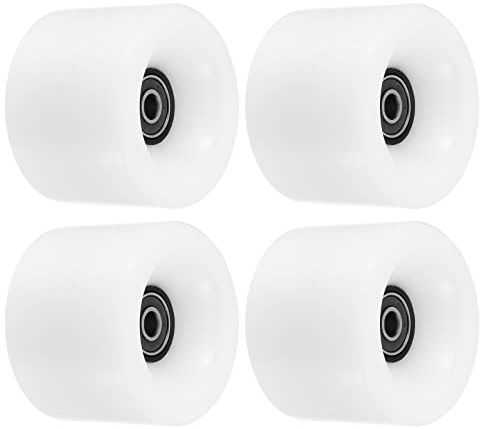 PATIKIL 70mm 78A Longboard Wheels with Black ABEC-9 Bearings, 4 Pack Soft Cruiser Wheels Street Wheels for Skateboards Skateboard Wheel PU, White