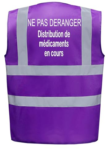 Line Shop Gilet de sécurité Violet marquage dos Ne pas déranger Distribution Médicaments (L)