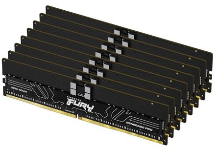 Kingston FURY Renegade Pro XMP 128GB 6000MT/s DDR5 ECC Reg CL32 DIMM Memoria DIMM ECC registrado sobreacelerable Kit de 8 - KF560R32RBK8-128