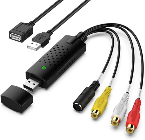 Scheda di acquisizione, dispositivo USB per scheda di acquisizione video, convertitore audio video Grabber per RCA a USB-Convertire VHS Mini DV VCR Hi8 DVD a digitale, per PC, TV, lettore a nastro