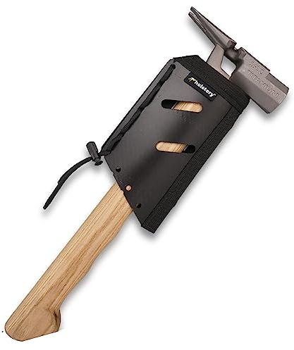 Jolly Roger | Clip-On Hammer und Werkzeugholster – verstellbares Werkzeuggürtelholster für Hämmer, Beil oder Schlägel, Zangen, Vierkant, Schraubendreher, Flache Stange (rechte Seite)