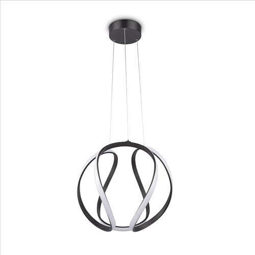 Paco Home Luminaria Suspensión Comedor Decoración Salón LED Colgante Dormitorio Comedor Moderna Estilo, Tipo de lámpara:Tipo 2, Farbe_MuVa:Negro - Blanco
