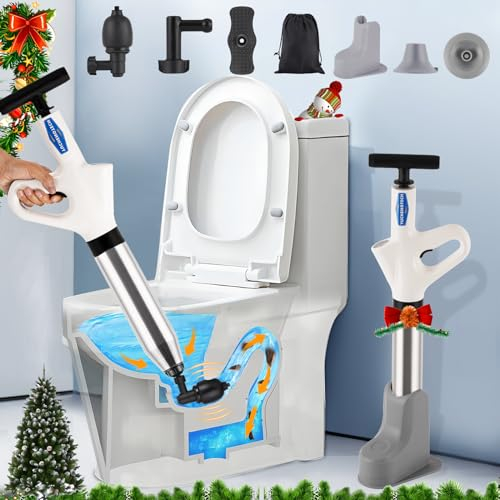 YUCHENGTECH Rohrreiniger Druckluft Abflussreiniger Pumpe Pressluft Rohrreiniger Rohrreinigungspumpe Druckluft 4 in 1 Toilettenkolben für Toilette/Spüle/Badewanne/Fußbodenabfluss