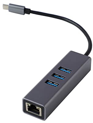 Adaptador USB C a Ethernet, Transferencia Rápida de Datos USB3.0 a Adaptador de Red Megabit RJ45 Hub para Tabletas, Teléfonos Móviles, Ordenadores, Portátiles