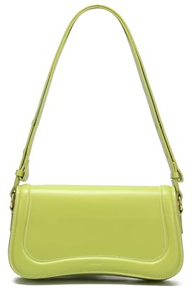 JOLLQUE Halbmond Umhängetasche für Frauen, Kleine Lederriemen Knödel Handtasche Geldbörse, Einzigartige Trendy Designer Hobo Crossbody Taschen(Grün)