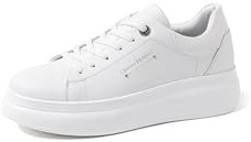 QUEEN HELENA Scarpe da Ginnastica con Strappo Sneakers con Strass Donna X30-10 Argento 38