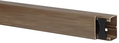 KOMIB 60x40 mm Kabelkanal/Kabelkanäle/Kabelführung - Schraubbar (mit Montagelochung im Boden) - Je Stange 2M (Braun - Holz Design, 20m (10x2M))