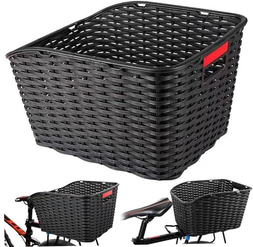 Comebachome Bike Cestino Posteriore, Cestino per Bici Posteriore a carico Forte 13.6x10x9.6 Pollici con Manico, Cesto di portanti per carico in Bicicletta PP per Verdure da Pet.