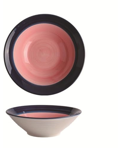 DSDGVDFBV Rosado, Cuenco De Ramen De Cerámica, Ensaladera Vintage Grande Cuencos De Sopa Creativos con Palillos Cuenco De Porcelana Cuencos De Ramen para Aperitivos De Fideos De Cereales