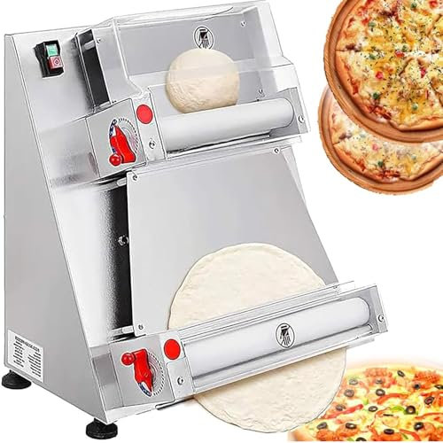 DDZJTPP 370W Automatic Commercial Dough Press Machine,Pizza Dough Roller Sheeter,Electric Stainless Steel Tortilla Press Machine,Including Pie Crusts,Pitas,Tortillas And Flat Breads,12inchpizza