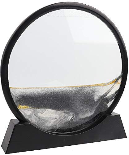Naroote Art du Sable, Art du Sable en Mouvement avec Un Travail Exquis, Sable Coulant, Sablier 3D, Peinture de Sable Mouvant pour la Décoration (12 Pouces Noir)