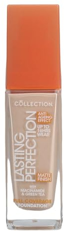 Collection Cosmetics Lasting Perfection Matte Foundation, Full Coverage, Anti-Ageing Effect, 2C Porcelain Cool 27ml