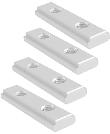 YINETTECH 4 Pz T-Slot Dado M6 Doppia Scanalatura Guida Guida Scorrevole 50x6mm T-Slot Guida Guida Scorrevole Per Banco Sega Banco Trapano Sega A Nastro Guida Banco Da Lavoro Fai Da Te Argento