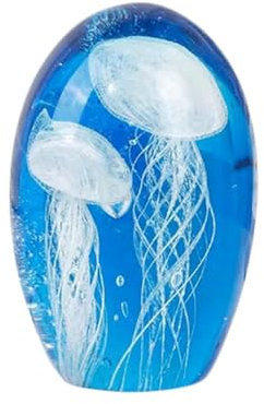 LTFCFZQ Glas-Quallen-Kugel, reines handgefertigtes Meerestier-Handwerk, glasierte, leuchtende Ozean-Kugel, Wellen-Kugel-Ornamente, klare Ornamente