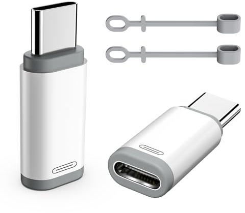 TiMOVO Adaptador Lightn-ing Hembra a USB C Macho, USB-C a Lightn-ing con Lazo Antipérdida, Carga y Sincronización de Datos para i-Phone 17/16 Pro MAX Plus, iPad Pro/Air, No para Audio/OTG