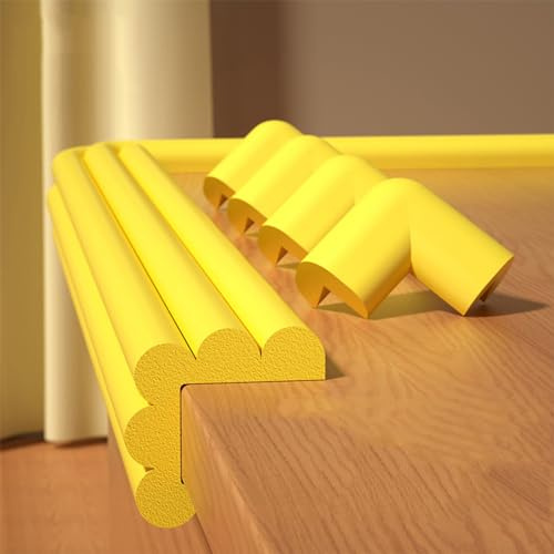 Kantenschutz aus Schaumstoff, selbstklebende Möbelkantenstreifen, Stoßstangenschngenschutz, Kantenschutzpolster für scharfe Tischkanten und scharfe Ecken, 12 Farben (Farbe: Gelb, Größe: 5 m)