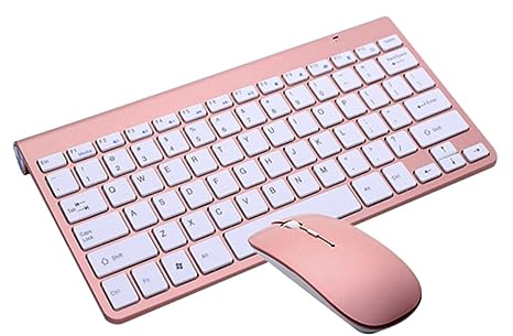 NUOBESTY Conjunto de Teclado y Raton Inalámbrico Pequeño 2.4g con Diseño Portátil y Material Plástico Adecuado para Tablet y Teléfono en Casa o Viaje