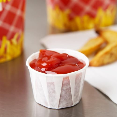 HOT BARGAINS 1oz Paper Souffle Cups, White Disposable Waxed Portion Cups for Condiments and Medicine, Pack of 1000