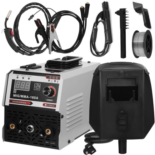 Soldadoras MIG 3 en 1, inversor, soldadora de varilla eléctrica, máquina de soldadura por arco portátil con pantalla digital, for electrodos de 1,6 y 3,2 mm, acero de bajo/medio carbono y acero
