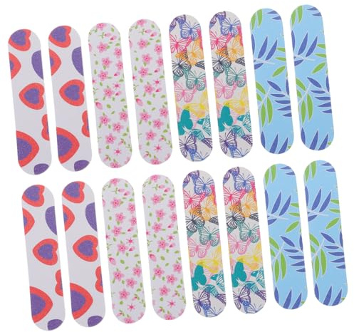 FRCOLOR 40 Stück Teiliges Nagelfeilen Bunte Mini Nagelfeilen mit Doppeloberfläche für Maniküre und Nail Art Verschiedene Designs Schmetterling Tulpe Herz für Diy Nägel