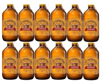 Bundaberg Australian Family Owned Ginger Beer I 375ML I Carbonated Ginger Drink with Sugar and Sweetener I Pack of 12 I Whole Case