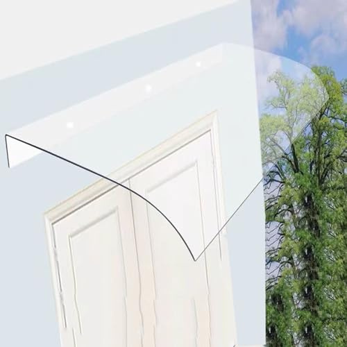 Transparent Polycarbonate Door Canopy 40240cm UV & Rain Protection Awning for Outdoor Entryway Balcony & WindowDurable Weather Shield for Snow & Sun