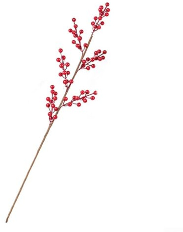 Steli di agrifoglio a bacca rossa artificiale, 60 cm/70 cm, con 4/6 rami, materiale in schiuma realistica, per feste, Capodanno, casa, ufficio, matrimoni, feste, composizioni floreali (6 rebbi 70 cm)