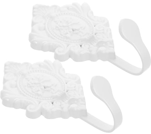 Homoyoyo 2 Piezas Ganchos de Pared para Cortinas de Aleación de Zinc con Diseño de Rosa Soporte Resistente para Drapeado de Cortinas para Salón y Dormitorio Acabado
