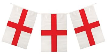 Henbrandt England Flag Bunting PVC English World Cup/ St George's Day Party Decoration Accessory
