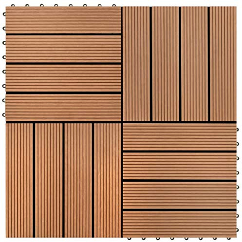 vidaXL 11x WPC Fliese 30x30cm 1m² Braun Terrassenfliesen Holzfliesen Balkon