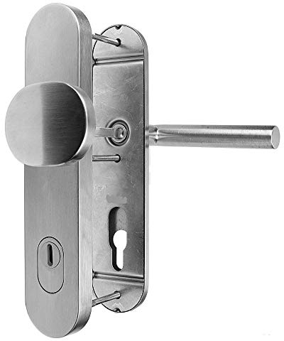 Schutzbeschlag Edelstahl Haustüren ES 1 Knopf/Drücker mit Zylinder- Abdeckung