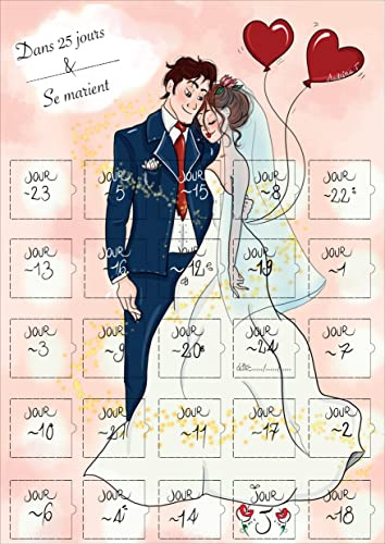 ChaussureMe Kalender Countdown vor der Hochzeit, 25 Tage, Geschenkidee.
