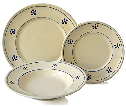 Colì Servizio Piatti Fondi 18 Pezzi in Maiolica Dipinti a Mano Stelle