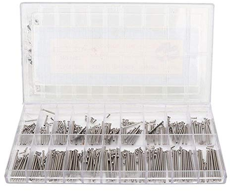 200 Stück Federstege 8-27mm Uhrenwerkzeug Uhrenstifte Armband Federstegbesteck, Verschiedenen Größen Edelstahl Uhrenarmbänder Gliederstift Uhrenarmband Link Splinte Sortiment Reparatur Werkzeuge