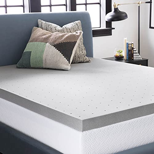 LUCID Coprimaterasso in memory foam di bambù, 7,5 cm, carbone attivo, traspirante, super king (180 x 200 cm)