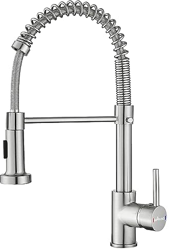 APPASO Wasserhahn, Küchenarmatur Hochdruck mit Herunterziehen Brause, Mischbatterie Küche mit 2 Strahlarten, 360° Drehbar Spültischarmatur -Bleifrei/Nickelfrei Edelstahl | Gebürstet