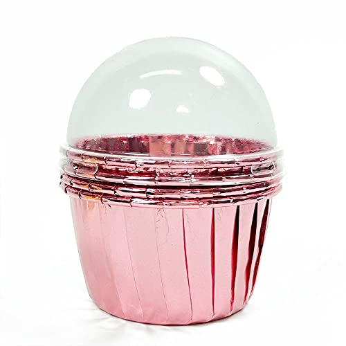 Lot de 50 moules à Cupcakes avec couvercles en Forme de dôme 5,5 oz Moules à Muffins Grands emballages for Cupcakes Souffle Pudding Ramequin Holders (Color : D, Size : 50PCS)