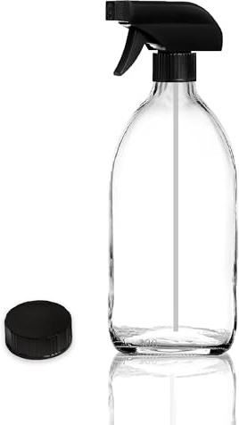 Fam Organic 300ml Clear Glass Spray Bottles - Ideal for Aromatherapy, Skin Care, and Cleaning – BPA-Free, Eco-friendly, Refillable, with Durable Trigger Sprayer (Clear 300ml - Pack of 1)